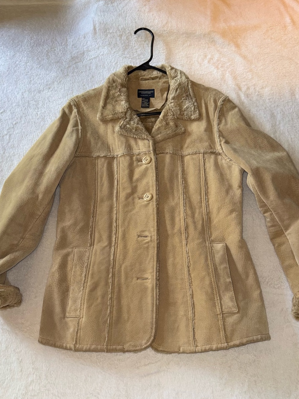 American Eagle Outfitters Vintage Genuine Leather Shearling-Lined Coat